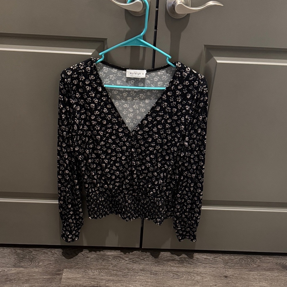 Kaileigh Black Floral Blouse